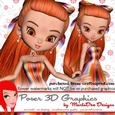 Cute Cookie Character Girl in a Fall Season Multi Color Gown Poser Graphics