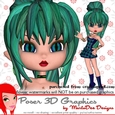 Punk Goth Style Cookie Character Poser Graphics pkg1