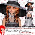 Halloween Witch Girl Poser Graphics set 2