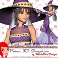 Halloween Witch Girl Poser Graphics set 4