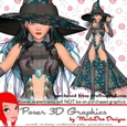 Halloween Witch Girl Poser Graphics set 6