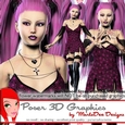 Gothic Halloween Witchery Poser Tube Graphics set 4