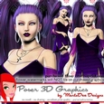 Gothic Halloween Witchery Poser Tube Graphics set 5