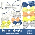 Beach House Colors Digital Bow Graphics