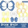Beach House Colors Digital Butterflies