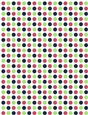 Lime Green, Berry Red & Navy Blue Polka Dots on White Digital A4 Paper Background