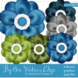 By the Waters Edge Colors Digital Flowers pkg 1