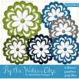 By the Waters Edge Colors Digital Flowers pkg 3