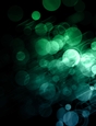 Green & Blue Bokeh Large Circles Pattern on Black A4 Size Digital Paper Background