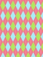 Blue & Green Argyle Pattern on Pink A4 Size Digital Paper Background