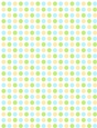 Yellow, Green & Blue Polka Dot Pattern on White A4 Size Digital Paper Background