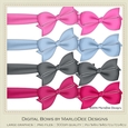 Girly Chic Colors Digital Bows pkg 1
