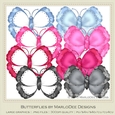 Girly Chic Colors Digital Butterflies pkg 2