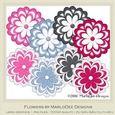 Girly Chic Colors Digital Flowers pkg 3