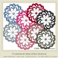 Girly Chic Colors Digital Flowers pkg 4
