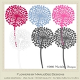 Girly Chic Colors Dandelion Flowers 