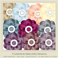 Healthy Lifestyle Colors Digital Flowers pkg 1