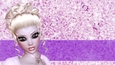 Blonde Hair Woman on Pink & Purple Diamond Style Jewels Themed Digital Paper Background