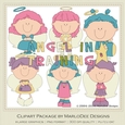 Angels in Training Girls Clip Art Graphics 