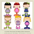 Angel Girls Clip Art Graphics