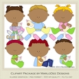 Baby Bottle Tots - Boys & Girls Clip Art Graphics - darker skin
