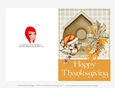 Happy Thanksgiving Bird & Birdhouse D1 Cut & Fold 5x7 Thanksgiving Card