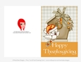 Happy Thanksgiving Bird & Birdhouse D3 Cut & Fold 5x7 Thanksgiving Card