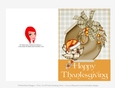 Happy Thanksgiving Bird & Birdhouse D4 Cut & Fold 5x7 Thanksgiving Card