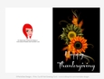 Happy Thanksgiving Green & Orange Fall Flowers Cut & Fold 5x7 Thanksgiving Card