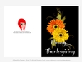 Happy Thanksgiving Orange & Yellow Fall Flowers Cut & Fold 5x7 Thanksgiving Card