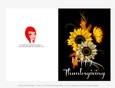Happy Thanksgiving Sunflowers & Butterfly D1 Cut & Fold 5x7 Thanksgiving Card
