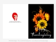 Happy Thanksgiving Sunflowers & Butterfly D2 Cut & Fold 5x7 Thanksgiving Card