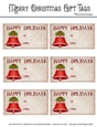 Happy Holidays Gift Tags - Red Bell Design