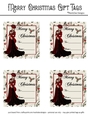 Merry Christmas Large Gift Tags - Christmas Fantasy Woman Design 1