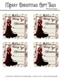 Merry Christmas Large Gift Tags - Christmas Fantasy Woman Design 2