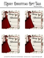 Merry Christmas Large Gift Tags - Christmas Fantasy Woman Design 3