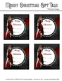 Merry Christmas Large Gift Tags - Christmas Fantasy Sexy Woman Design 1