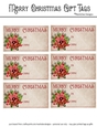 Merry Christmas Gift Tags - Red Holiday Bells Design 1