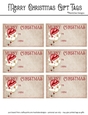 Merry Christmas Gift Tags - Little Bird with Red Hat Design 1