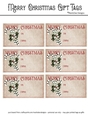 Merry Christmas Gift Tags - Green Candy Cane Design 1