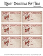 Merry Christmas Gift Tags - Red Candy Canes Design 1