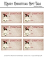 Merry Christmas Gift Tags - Golden Bell with Off White Bow