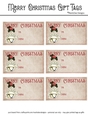 Merry Christmas Gift Tags - Golden Bell with Light Green Bow