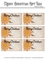 Merry Christmas Gift Tags - Orange Snowflake 