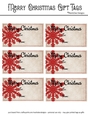 Merry Christmas Gift Tags - Red Snowflake