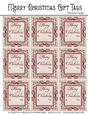Merry Christmas Gift Tags - Elegant Red Frame Design