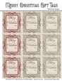 Merry Christmas Gift Tags - Elegant Red and Green Frame Design