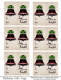 Joy to the World Gift Tags - Dark Red Bell - Folding Design