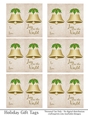Joy to the World Gift Tags - Golden Bell - Folding Design