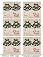 Joy to the World Gift Tags - Dark Green Off White Bells - Folding Design